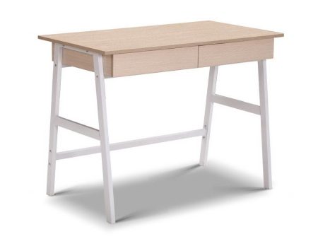 Metal Desk with Drawer | White & Oak Top Online Sale