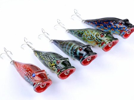 5X 8cm Popper Poppers Fishing Lure Lures Surface Tackle Fresh Saltwater on Sale