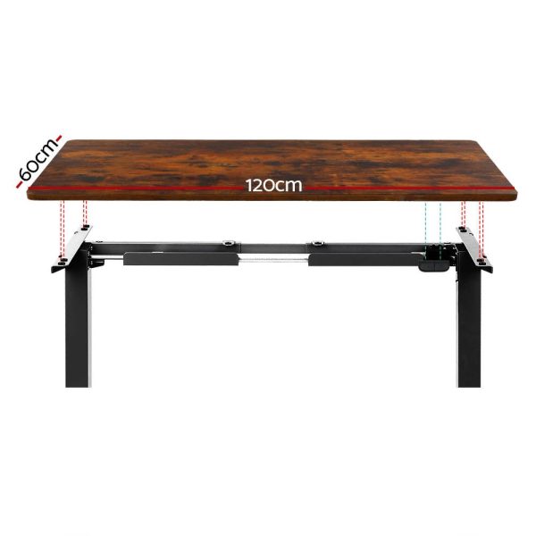 Electric Standing Desk | Adjustable Sit Stand Desks - Black Brown - Motorized Fashion