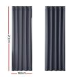 2-Pack Charcoal Blockout Curtains | 180x213cm Eyelet Online