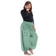 Cream Green Bohemian High Waist Yoga Palazzo Pants | S-XL For Sale