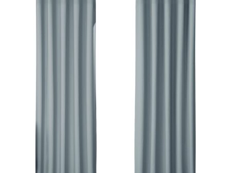 2X Blockout Curtains | Blackout Window Eyelet | 180x213cm | Grey For Sale