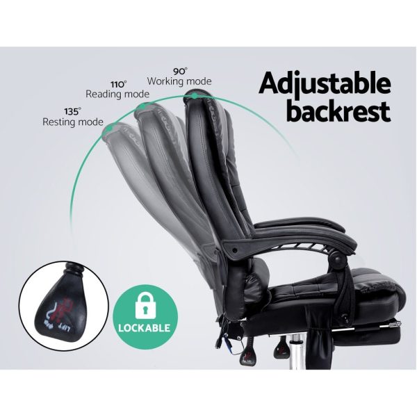 8 Point Reclining Massage Chair | Black For Discount