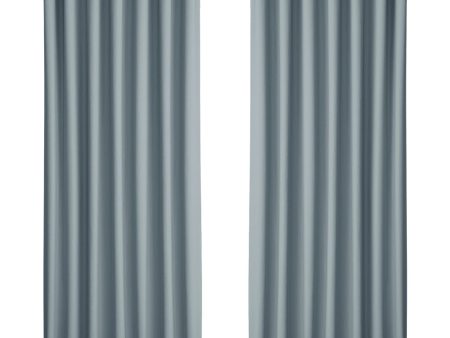 2X Blockout Curtains | Blackout Window Eyelet | 240x230cm | Grey For Discount