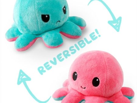 Octopus Light Pink Light Blue Reversible Plushie Hot on Sale