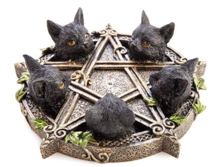 Black Cat Pentacle Incense Burner Discount