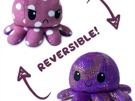 Octopus Polka Dot Shimmer Reversible Plushie Supply