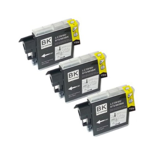 Compatible Premium Ink Cartridges LC39BK  Black Triple Pack - for use in Brother Printers on Sale