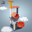 110cm Emoji Plush Cat Tree Condo w Basket | Blue Red Online now