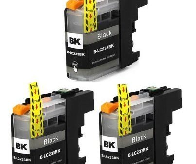 Compatible Premium Ink Cartridges LC233BK  Black Triple Pack  - for use in Brother Printers Online