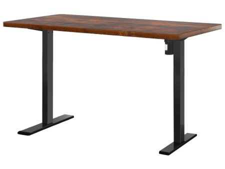 Electric Standing Desk | Adjustable Sit Stand Desks - Black Brown - Motorized Fashion