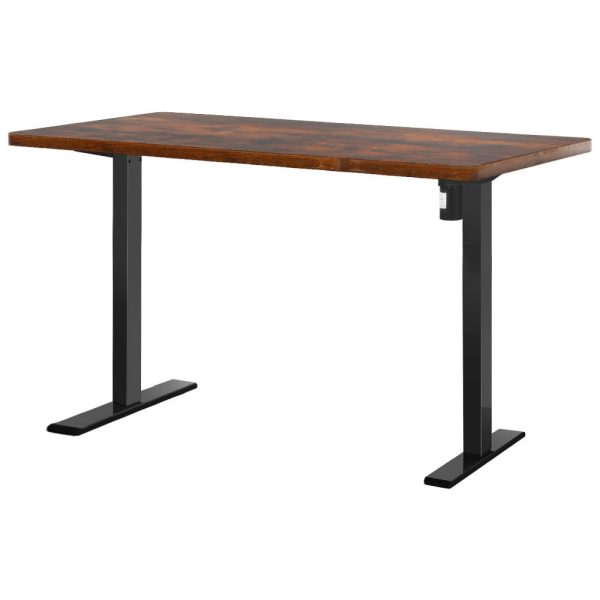 Electric Standing Desk | Adjustable Sit Stand Desks - Black Brown - Motorized Fashion