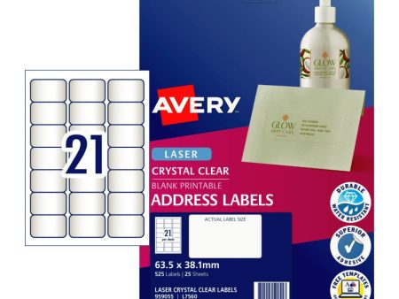 AVERY Label Clear Pack of 25 | L7560 21Up Fashion