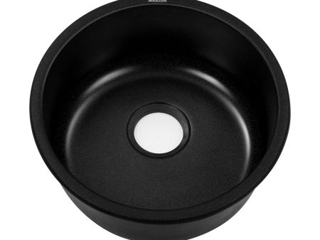 Stone Kitchen Sink | Granite | Round | 430MM | Under Topmount | Basin | Black Supply