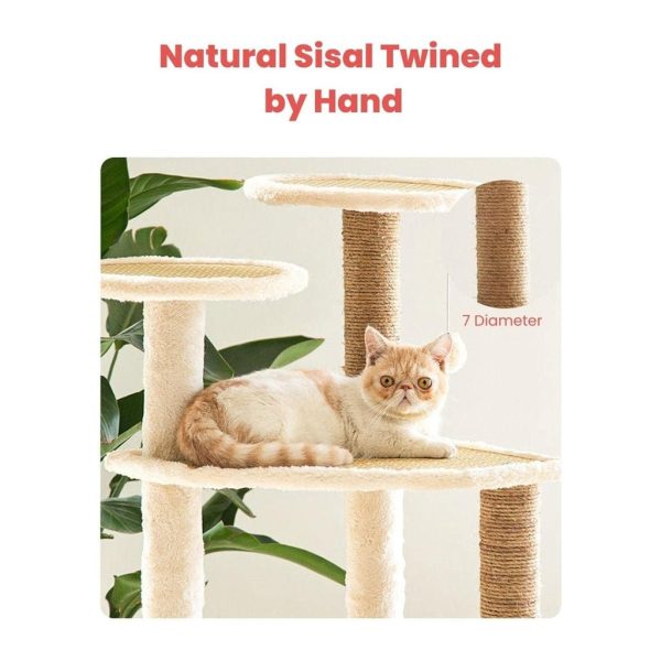 5 Layer Cat Condo Cat Tree | 120cm Beige Sale