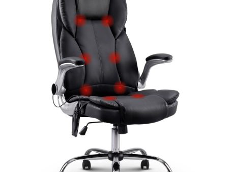 Massage Office Chair | 8 Point PU Leather | Black Discount