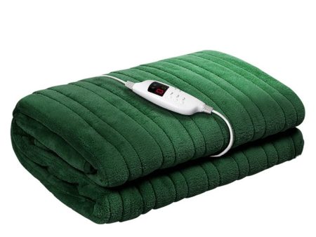 Giselle Electric Heated Blanket | Washable Snuggle Flannel (Green) Online