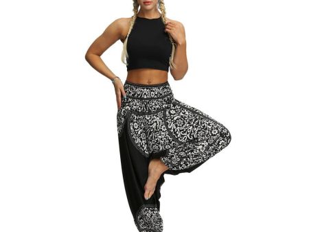 Hippie Boho Loose Yoga Harem Pants | Back  n  White Design | One Size Supply