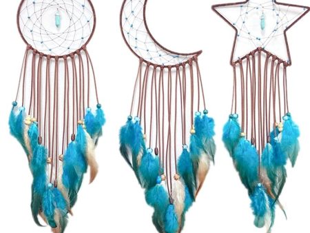 Blue Sun, Moon And Star Dream Catcher Set Online now