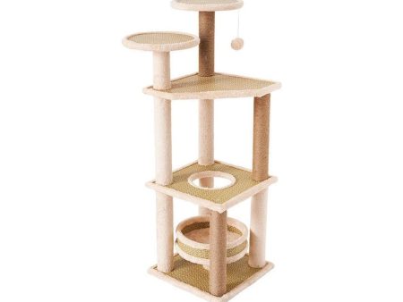 5 Layer Cat Condo Cat Tree | 120cm Beige Sale