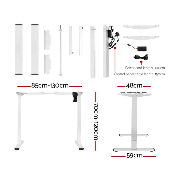 Electric Standing Desk | 140cm | White Black | Sit Stand Table For Discount