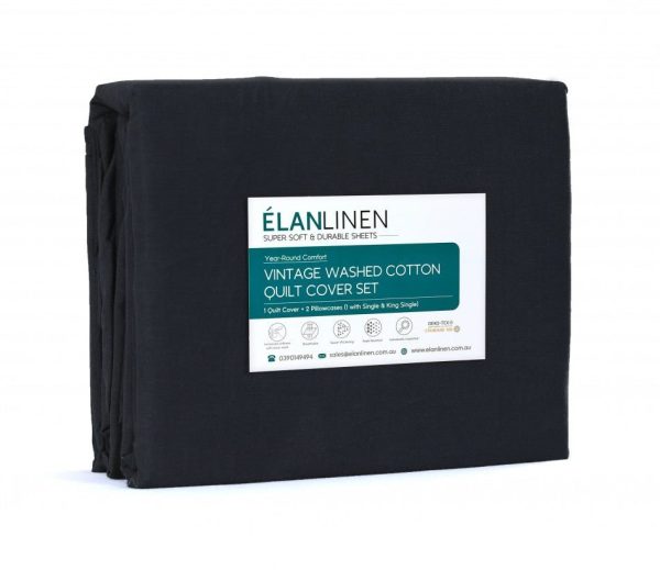 Egyptian Cotton Quilt Cover Set | 500TC | Charcoal | Queen Online now