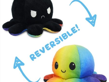 Octopus Black Rainbow Reversible Plushie Online Sale