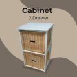 Hyssop 2 Chest of Drawers Cane Bedroom Kitchen Bathroom Storage Tallboy Shelf Fashion