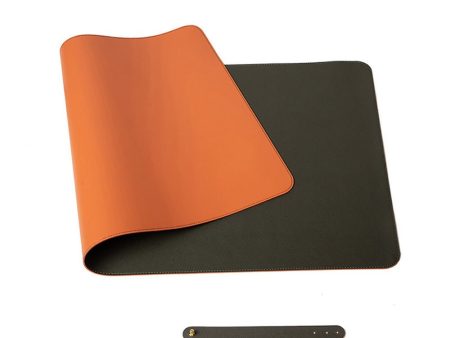 Orange 90cm*45cm Dual Side Office Desk Pad Waterproof PU Leather Computer Mouse Pad Supply