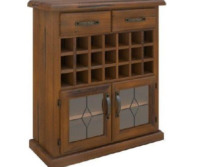 Umber Sideboard Buffet Wine Cabinet Bar Bottle Wooden Storage Rack - Dark Brown For Cheap