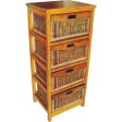 Hyssop Tallboy 4 Chest of Drawers Cane Bedroom Kitchen Bathroom Storage Shelf Supply