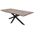 Lantana Dining Table 210cm Live Edge Solid Acacia Timber Wood Metal Leg -Natural Online