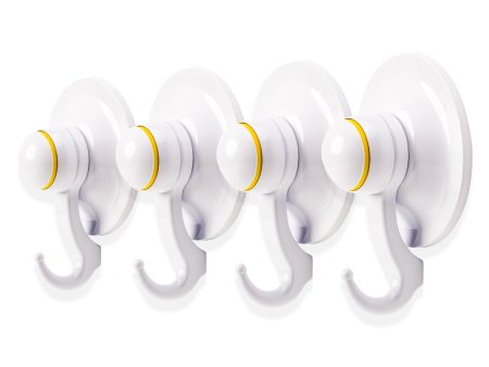 KiahLoc 4PC White 72mm Suction Hook Removable Online Sale