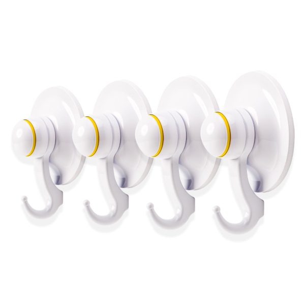 KiahLoc 4PC White 72mm Suction Hook Removable Online Sale