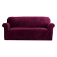 Artiss Velvet Sofa Cover Plush Couch Cover Lounge Slipcover 3 Seater Ruby Red For Cheap