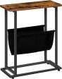 Industrial Side Table with Magazine Holder Sling and Metal Structure (Brown) Fashion