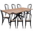 Lantana 9pc 240cm Dining Table 8 Black Arched Back Chair Set Live Edge Acacia Sale