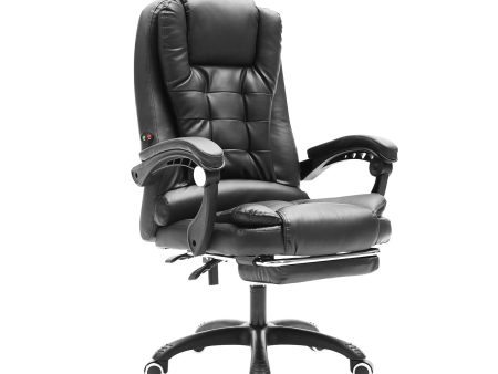 La Bella Black Massage Footrest Ergonomic Executive Office Chair Fashion