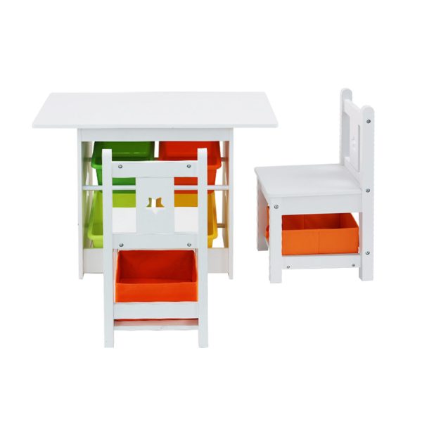 Keezi 3 PCS Kids Table and Chairs Set Children Furniture Play Toys Storage Box Cheap