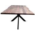 Lantana Dining Table 210cm Live Edge Solid Acacia Timber Wood Metal Leg -Natural Online