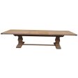 Gloriosa Dining Table 258-348cm Extendable Pedestal Mango Wood - Honey Wash Online Sale