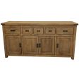 Gloriosa Buffet Table 180cm 4 Door 5 Drawer Solid Mango Timber Wood - Honey Wash Online