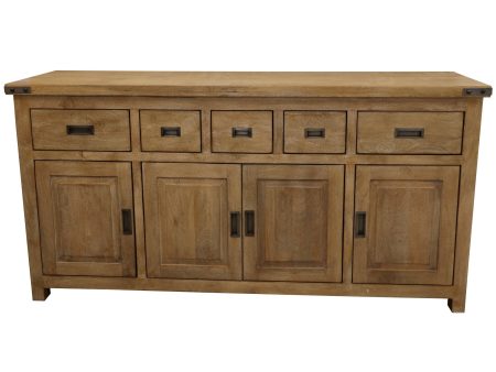 Gloriosa Buffet Table 180cm 4 Door 5 Drawer Solid Mango Timber Wood - Honey Wash Online