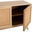 Olearia  Buffet Table 150cm 3 Door Solid Mango Wood Storage Cabinet Natural For Discount