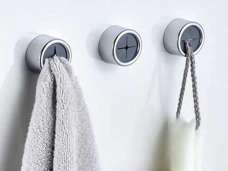 3 Pack Self Adhesive Round Towel Hooks for Kitchen and Bathroom on Sale