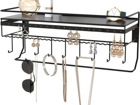 Wall Mounted Classic Black Iron Designer for Cosmetics and Jewelry Storage Shelf For Cheap