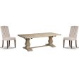 Gloriosa 11pc Dining Set 258-348cm Table 10 Beige Chair Mango Wood - Honey Wash on Sale