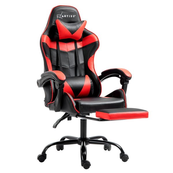 Artiss Office Chair Gaming Computer Executive Chairs Racing Seat Recliner Red Online now