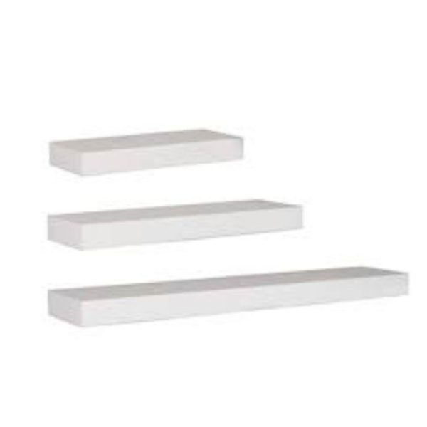 Ekkio Floating Shelf Set of 3 White EK-WS-101-SH For Sale