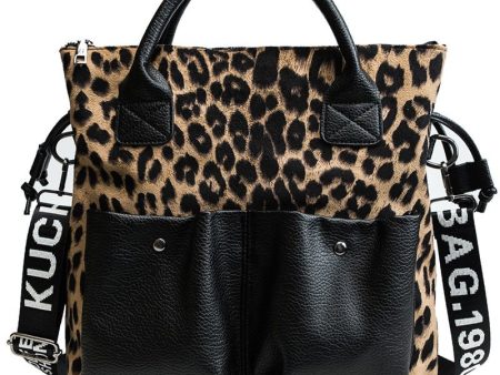 High Quality Leopard Patchwork Shoulder Bag For Discount